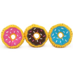 ZippyClaws Catnip Cat Toys - Mini Donutz 3 Pack, Interactive Indoor Kitty Toys for Boredom, Chasing, and Scratching, Unique Novelty Plush Toys for Kittens & Cats