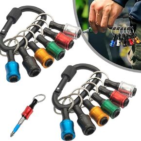 6 قطع حامل لقمة محمولة سلسلة مفاتيح محمولة 1/4 بوصة سداسية ساق مثقاب مفك براغي حامل لقمة مفاتيح سلسلة مفاتيح سريعة التغيير أدوات محول برغي الحفر هدايا للرجال (مجموعة واحدة متعددة الألوان) in Kuwait