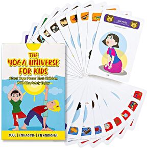 Yoga Flashcards for Children – Home, Outdoor and Classroom Awareness Activity Deck; Mindfulness Kiddie Card, Emotional and Physical Balance; Family Bonding Asanas Guide; Kids Posture Illustration