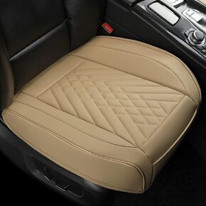 GIANT PANDA Premium PU Leather Rear Car Seat Cover Protector Anti-Slip Bottom Bench Seat Cover Fits 90% of Vehicles, Wrapping Around The Bottom, Grey