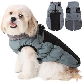 Gyuzh Dog Coat Jacket Vest Clothes Dog Harness Coat Reflective Adjustable Dog Jackets Dog Clothes Winter Waterproof Dog Coats for Small Medium Large Dogs (X-Small, Blue) in Kuwait