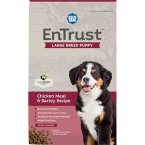 ENTRUST Large Breed Puppy Food | Real Chicken & Barley | Enriched with Super Foods, Antioxidants and Prebiotics | No Wheat or Soy | 40 Pound Bag