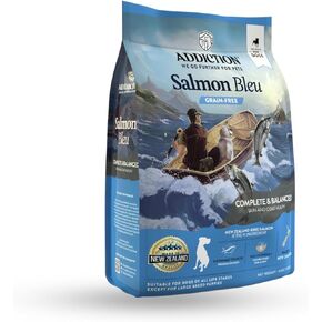 Addiction Salmon Bleu Dog - Dry Dog Food - Complete and Balanced Diet - Skin and Coat Health Dog Formula - Features Premium King Salmon - 4 lb