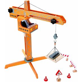 Hape Playscapes Crane Lift Playset| Construction Truck Vehicle Playset for Kids