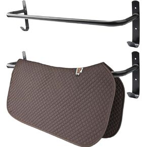 2Pcs Blanket Rack with Tack Rack,Wall Mounted Blanket Bar for Hanging Horse Blankets Pads Saddle Blankets,33.8 Inch