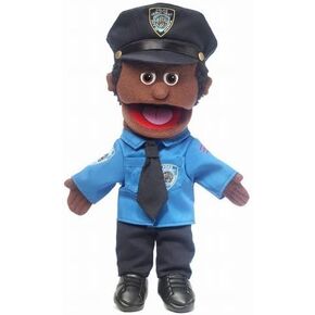 14" Policeman, Black Male, Hand Puppet