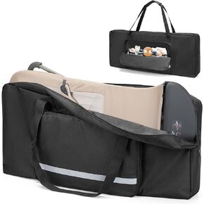Baby Bouncer Transport Bag, Bouncer Carrier Compatible with Baby Bjorn Bouncer Balance Soft and Bouncer Bliss, Double Zipped Travel bag with shoulder pad, Black