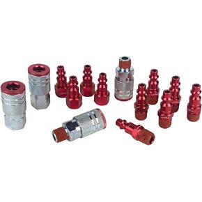 Primefit 14 Piece Air Accessories Kit - Industrial Style Red (IK7001-14R)