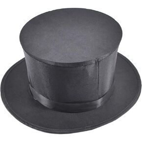 AIMOFAMAG الساحر قبعة قابلة للطي قبعة سحرية قابلة للطي خدعة سحرية مضحكة قبعة حفلات كوميدية سحرية للتحايل الدعامة (أسود) in Kuwait
