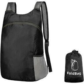 Hiking Backpack, Water-repellent Backpack Camping Backpack for Men and Women, Foldable Backpack with Adjustable Straps (black)