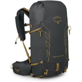حقيبة ظهر Osprey Talon Velocity 30L للرجال للمشي لمسافات طويلة، فحمي داكن/Tumbleweed، L/XL