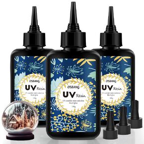 Crystal Clear Hard UV Resin Upgraded Formula Ultraviolet Fast Curing for Jewelry Making Craft Decoration, Hard Transparent Glue Solar Cure Sunlight Activated Resin Casting & Coating（300g）