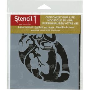 Stencil1 Heart Anatomical Stencil - Reusable Stylish Mylar Stencils for Painting - Anatomical Heart Stencil Crafts Walls Fabric Art - 5.75" x 6"
