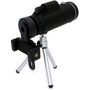 NUZAMAS 10x40 Monocular Telescope and Phone Adapter Tripod Set, High Optical Monocular,FMC Green Film, Portable Telescope Waterproof for BirdWatching, Traveling, Hunting, Fishing, Football Games Outdo