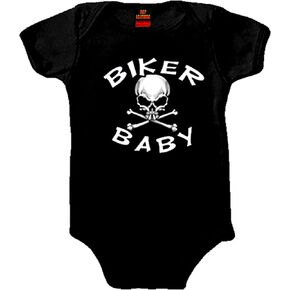 Hot Leathers Black Biker Baby Skull Onesie
