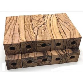 10 Pre- Drilled 7mm ~Bethlehem Olive Wood Short Pen Blanks.2 1/2 X 3/4 X 3/4 inch