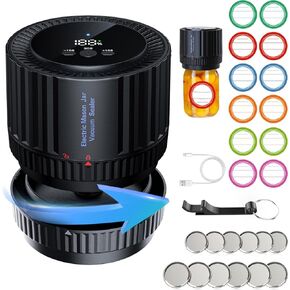 ماسون جرة فراغ السدادة - مجموعة آلة فراغ الجرار تعليب الكهربائية محرك معزز مجاني 6 فم واسع وأغطية ميسون الفم العادية تستخدم تخزين المواد الغذائية مع توفير الطعام 2024 جديد in Kuwait