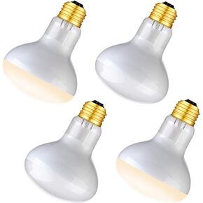 75W Reptile Heat Lamp Bulb/Light, UVA Basking Spot Heat Lamp Sun Light White Bulb for Bearded Dragon Lizard Tortoise Turtle, Reptiles & Amphibians - 4 Pack