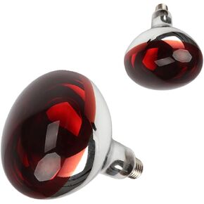 2 Pack 275W Infrared Heat Bulbs Red Heat Lamp Glass Lamp Bulb for Food Service Brooder Bulb Chicks Pet Bathroom Bulb 110V E26 Base Sauna Light Therapy Use Flood Light Heat Lamp Bulbs