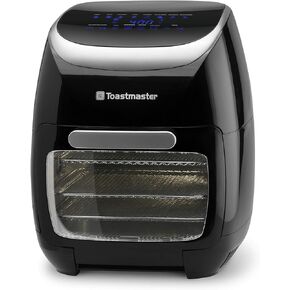 Toastmaster Digital Air Fryer & Rotisserie by Select Brands - Rotisserie Cooker & Home Air Fryer - Includes 3 Baking Racks, 10 Kabob Skewers & a Rotisserie Spit - 11 Liters (11.6 Quarts)
