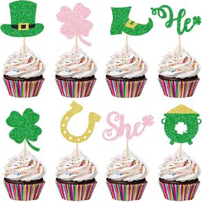 عيد القديس باتريك استحمام الطفل كب كيك القبعات العالية يوم القديس باتريك هو أو هي كب كيك القبعات العالية عيد القديس باتريك كب كيك الغذاء يختار لعيد القديس باتريك الأيرلندي استحمام الطفل حفلة عيد ميلاد زينة الكعكة in Kuwait