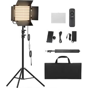 RGB Photography Video Lighting Kit, 50W Bi-Color Energy-Saving LED Video Studio Lights with 2300k~8500k Dimmable CRI 97+ for Filming Camera Photo Recording Stage Shooting Streaming YouTube TikTok