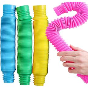 Pop Multi-Color XL Tubes Sensory Toy for Toddler Kids Learning Toys - 4 Pack