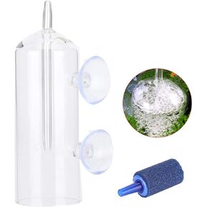 Aquarium Oxygen Aeration,Glass CO2 Diffuser Air Purge,Aquarium Equipment Fish Tank Accessory,Aquarium Air Bubbler Glass Cup, for Fish Tank Air Fish(Dissolved oxygen device (including bubble stone))