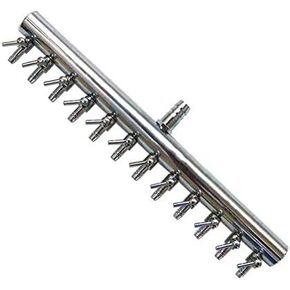 Stainless Steel 12 Ways Air Flow Splitter Lever Control Valve for Aquarium