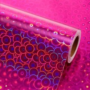 Flyhill Holographic Wrapping Paper,17inch*32.8ft（46.8sqft Iridescent Navy Blue Butterfly for Birthday,Holiday,Wedding
