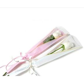 Flower Wrapping Paper Single Rose Packaging Bag 100 Pack, 13.8 (L)*1.2 * 3.9 inch (White)