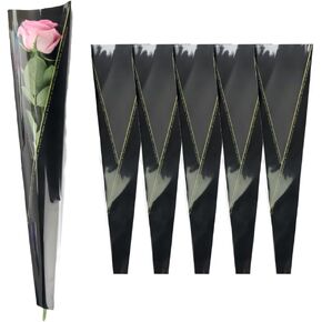 Flower Wrapping Paper Single Rose Packaging Bag 100 Pack, 13.8 (L)*1.2 * 3.9 inch (White)