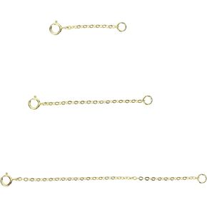 3 Pcs Necklace Extender Chain 925 Sterling Silver Multi Length Plated Chain Set for Women Jewelry Making Kit Bracelet Anklet (Silver)