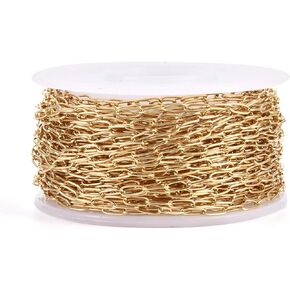 Pandahall 32.8 Feet 304 Stainless Steel Paperclip Chains 3x1-1.3x0.3mm with Spool for DIY Jewelry Making (Electrophoresis Black)