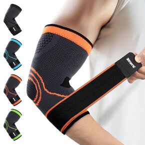 Elbow Compression Sleeve 2 Pack, Elbow Brace for Tendonitis and Tennis Elbow, Pain Relief Elbow Brace for Men & Women, Elbow Sleeve Reduce Joint Pain for Tennis, Golfer, Weightlifting Blue (M)