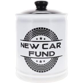 Cottage Creek New Car Fund Jar, Car Piggy Bank, Car Accessories, Car Lover Gifts, Race Car Gifts for Men