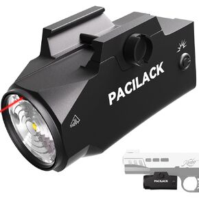 600 High Lumens Weapon Laser Light Combo Magnetic Rechargeable LED Strobe Tactical Gun Flashlights and Red Laser Pistol Light for Glock Pistol Handgun