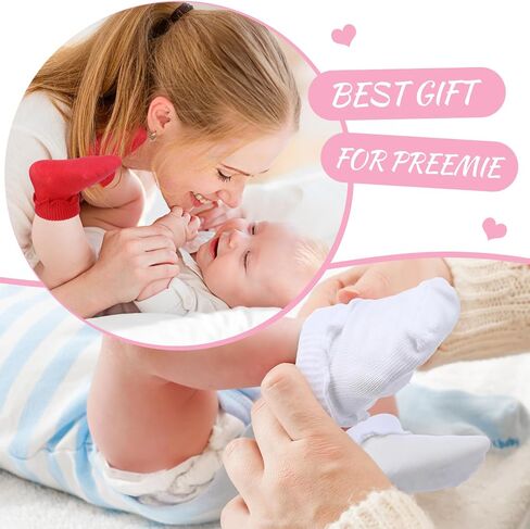 Toulite 24 Pairs Preemie Socks Preemie Ruffle Socks Preemie Newborn Cotton Socks Turn Cuff NICU Baby Socks for Hospital Premature Newborn Girls Boys in Saudi Arabia
