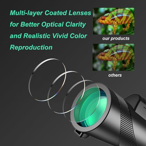 منظار أحادي مقاس 80 × 100 مع حامل ثلاثي القوائم وحقيبة حمل ومشبك هاتف + حامل تلسكوبي مناسب لمشاهدة الطيور والصيد ومشاهدة مناظر الحياة البرية والتصويب على الأهداف in Kuwait