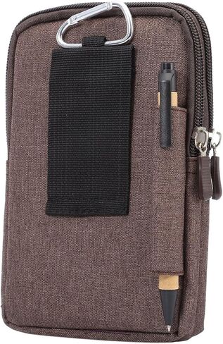 Cell Phone Belt Clip Holster with Card Slot, Vertical Cell Phone Waist Bag for Men, Outdoor Sports Phone Wallet Purse Pack Moblie phone Belt Loop Pouch with Carabiner Hook for Smartphone Under 6.9" in Saudi Arabia