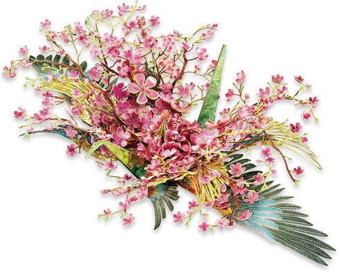 Piececool 3D Metal Model Puzzles for Adults, Peach Blossom Wish Cranes Model Building Kits, Brain Teaser Puzzle Beautiful DIY Craft Kits Great Birthday, 65Pcs in Saudi Arabia