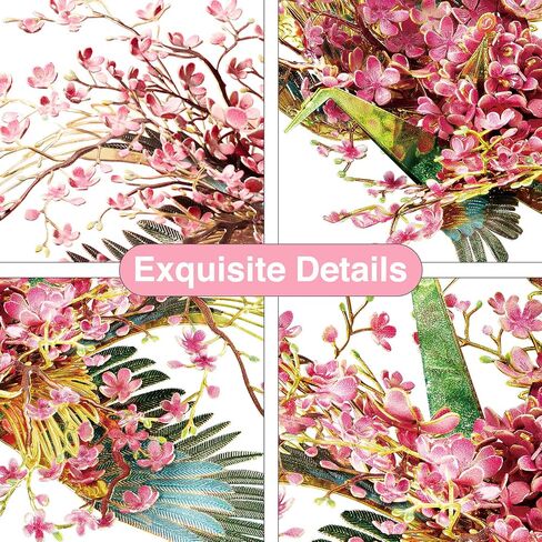 Piececool 3D Metal Model Puzzles for Adults, Peach Blossom Wish Cranes Model Building Kits, Brain Teaser Puzzle Beautiful DIY Craft Kits Great Birthday, 65Pcs in Saudi Arabia
