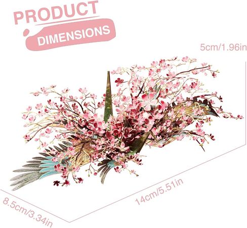 Piececool 3D Metal Model Puzzles for Adults, Peach Blossom Wish Cranes Model Building Kits, Brain Teaser Puzzle Beautiful DIY Craft Kits Great Birthday, 65Pcs in Saudi Arabia