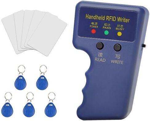 XIXEI كاتب قارئ RFID محمول، ترقية ناسخ بطاقة الهوية الذكية + 5 قطع بطاقات قابلة للكتابة + 5 قطع مفاتيح، تستخدم لـ T5577، EM4305، EM4100، SIC7888، EL8265، TK4100، المواقع التي يتم التحكم في الوصول إليها. in Kuwait