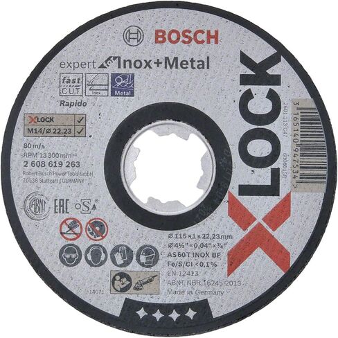Bosch Professional Straight Cutting Disc Expert (for Inox and Metal, X-LOCK, Diameter 115 mm, Bore Diameter: 22.23 mm, Thickness: 1 mm) in Saudi Arabia