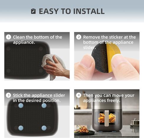 24 Pack Appliance Sliders for Kitchen Appliances Self-Adhesive Small Kitchen Appliance Slider Easy Sliders Appliance Movers Appliance Accessories for countertop Counter Slider Furniture Sliders in Kuwait