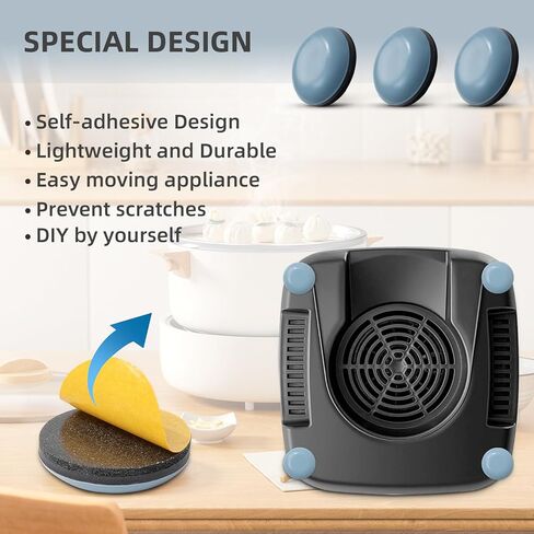 24 Pack Appliance Sliders for Kitchen Appliances Self-Adhesive Small Kitchen Appliance Slider Easy Sliders Appliance Movers Appliance Accessories for countertop Counter Slider Furniture Sliders in Kuwait