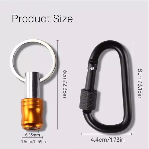 6 قطع حامل لقمة محمولة سلسلة مفاتيح محمولة 1/4 بوصة سداسية ساق مثقاب مفك براغي حامل لقمة مفاتيح سلسلة مفاتيح سريعة التغيير أدوات محول برغي الحفر هدايا للرجال (مجموعة واحدة متعددة الألوان) in Kuwait