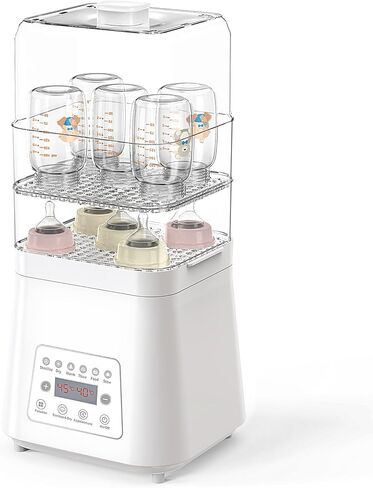 Fisca Baby Bottle Sterilizer and Dryer, 8-in-1 Large Capacity Electric Steam Bottle Sanitizer Universal for All Baby Stuffs Pacifiers Breast Pump Parts, Fast Sterilize Dry and Warm, with Touch Screen in Kuwait