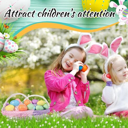 4 عبوات من سلة عيد الفصح مع بطانة من عشب الرافية سلة بيض عيد الفصح مع مقبض سلة هدايا منسوجة لصيد البيض وتخزين الحلوى وحفلات النزهة، 7.9 × 3.9 × 3.9 بوصة (لون لطيف، دانتيل) in Kuwait